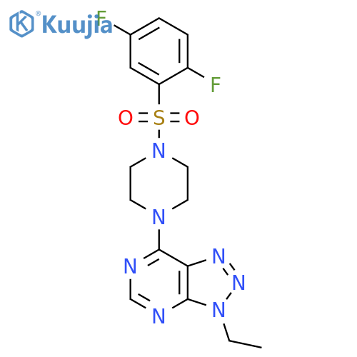 1-(2,5-difluorobenzenesulfonyl)-4-{3-ethyl-3H-1,2,3triazolo4,5-dpyrimidin-7-yl}piperazine structure