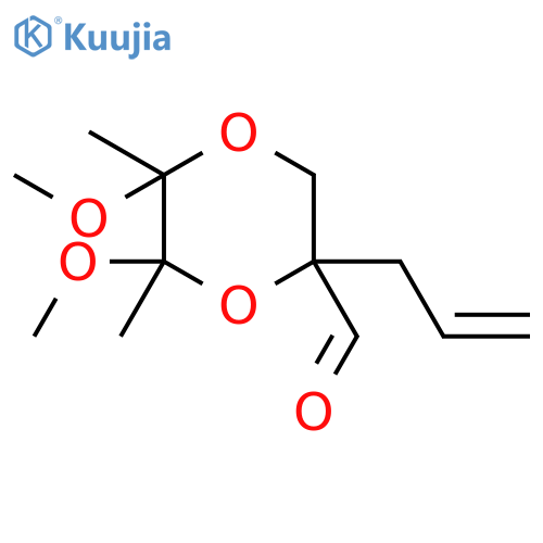 1,4-Dioxane-2-carboxaldehyde, 5,6-dimethoxy-5,6-dimethyl-2-(2-propen-1-yl)-, (2S,5S,6S)- structure