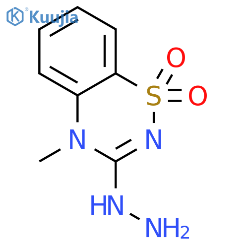 4H-1,2,4-Benzothiadiazine,3-hydrazinyl-4-methyl-, 1,1-dioxide structure
