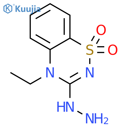4H-1,2,4-Benzothiadiazine,4-ethyl-3-hydrazinyl-, 1,1-dioxide structure