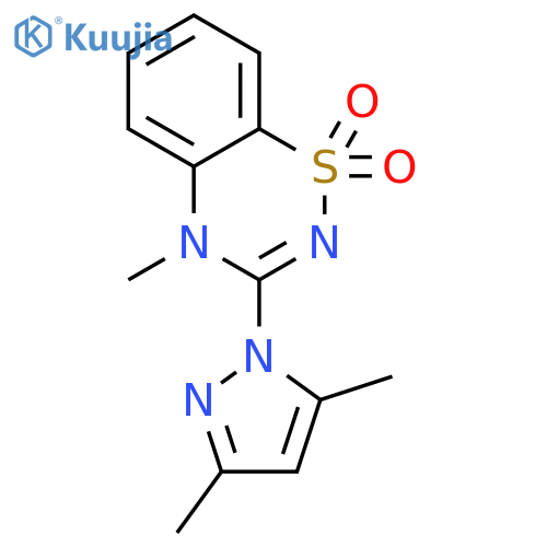 4H-1,2,4-Benzothiadiazine,3-(3,5-dimethyl-1H-pyrazol-1-yl)-4-methyl-, 1,1-dioxide structure