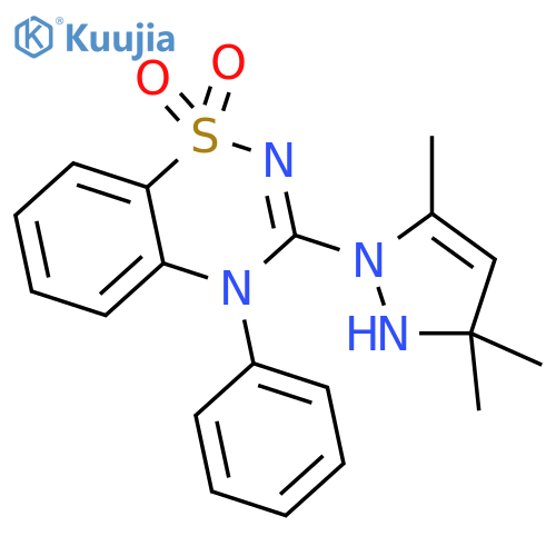 4H-1,2,4-Benzothiadiazine,3-(2,3-dihydro-3,3,5-trimethyl-1H-pyrazol-1-yl)-4-phenyl-, 1,1-dioxide structure
