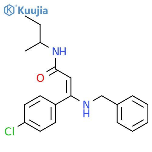 2-Propenamide, 3-(4-chlorophenyl)-N-(1-methylpropyl)-3-[(phenylmethyl)amino]-, (Z)- structure