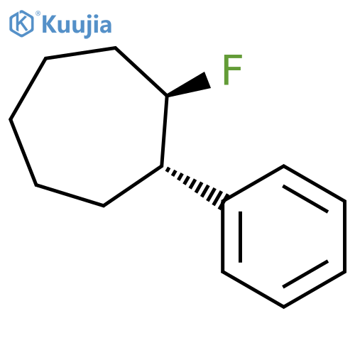 Cycloheptane, 1-fluoro-2-phenyl-, trans- structure