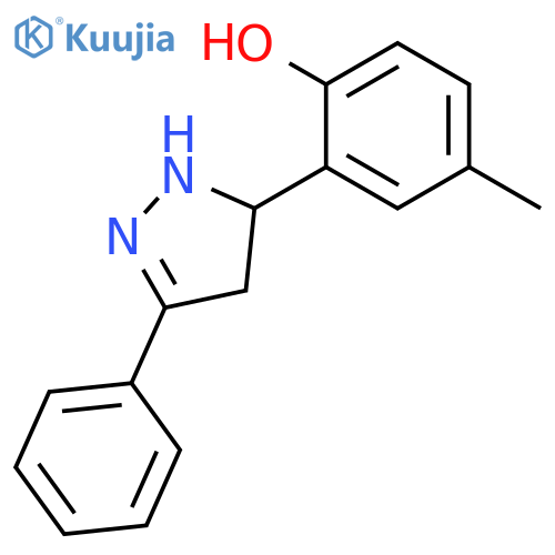 Phenol, 2-(4,5-dihydro-3-phenyl-1H-pyrazol-5-yl)-4-methyl- structure