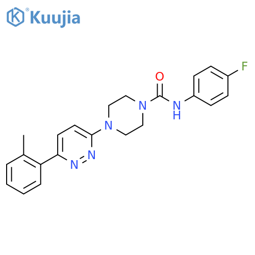 N-(4-fluorophenyl)-4-6-(2-methylphenyl)pyridazin-3-ylpiperazine-1-carboxamide structure