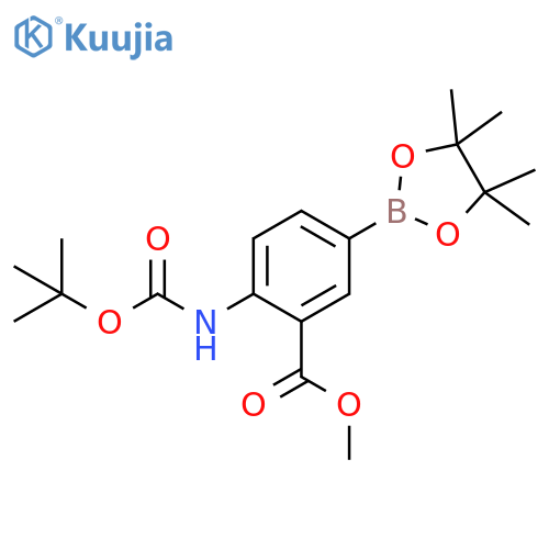 Methyl 2-{(tert-Butoxy)carbonylamino}-5-(tetramethyl-1,3,2-dioxaborolan-2-yl)benzoate structure