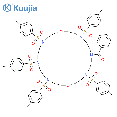 1,13-Dioxa-4,7,10,16,19,22-hexaazacyclotetracosane, 7-benzoyl-4,10,16,19,22-pentakis[(4-methylphenyl)sulfonyl]- structure