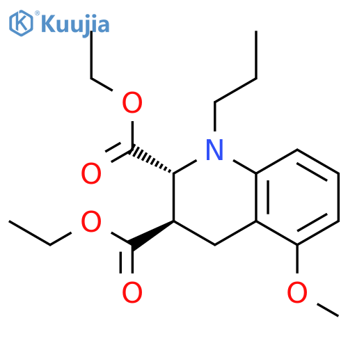 2,3-Quinolinedicarboxylic acid, 1,2,3,4-tetrahydro-5-methoxy-1-propyl-, diethyl ester, trans- structure