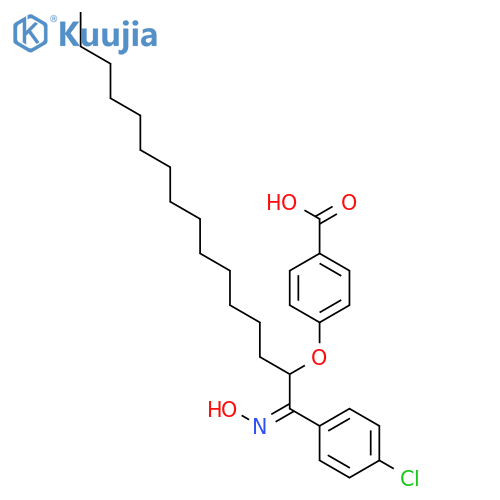 Benzoic acid, 4-[[1-[(4-chlorophenyl)(hydroxyimino)methyl]pentadecyl]oxy]- structure