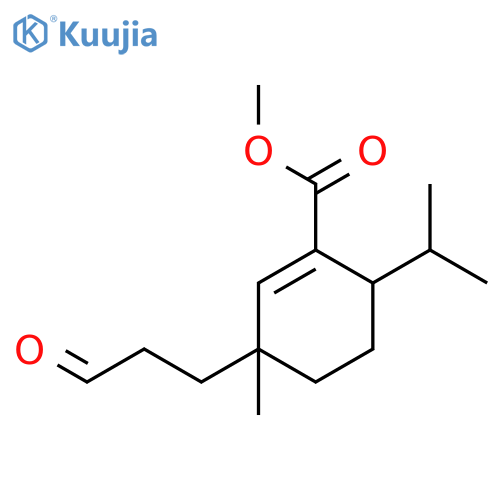 1-Cyclohexene-1-carboxylic acid, 3-methyl-6-(1-methylethyl)-3-(3-oxopropyl)-, methyl ester, (3R,6R)-rel- structure