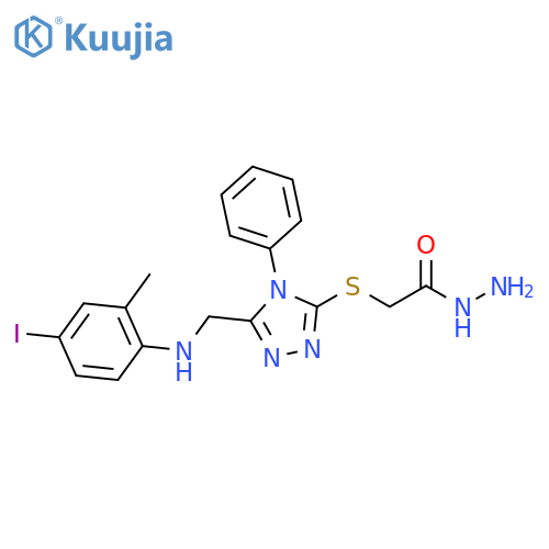 2-(5-{(4-Iodo-2-methylphenyl)aminomethyl}-4-phenyl-4H-1,2,4-triazol-3-yl)thioacetohydrazide structure