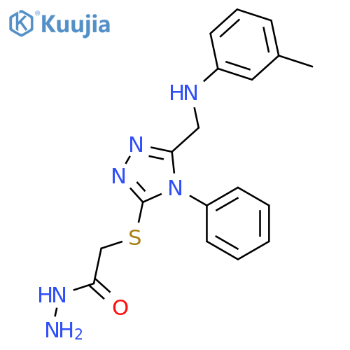 2-(5-{(3-Methylphenyl)aminomethyl}-4-phenyl-4H-1,2,4-triazol-3-yl)thioacetohydrazide structure