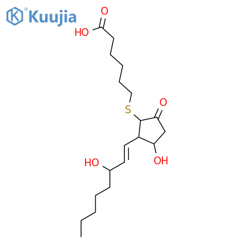 Hexanoic acid, 6-[[3-hydroxy-2-(3-hydroxy-1-octenyl)-5-oxocyclopentyl]thio]- structure