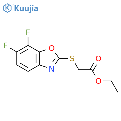 Ethyl (6,7-difluoro-1,3-benzoxazol-2-yl)thio-acetate structure