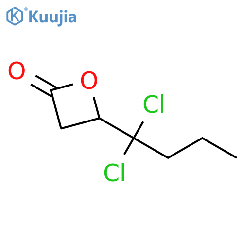 2-Oxetanone, 4-(1,1-dichlorobutyl)-, (+)- structure