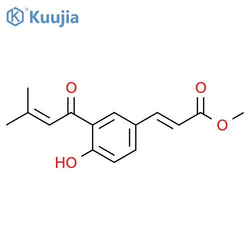 2-Propenoic acid,3-[4-hydroxy-3-(3-methyl-1-oxo-2-buten-1-yl)phenyl]-, methyl ester, (2E)- structure