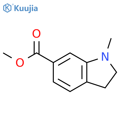 methyl 1-methyl-2,3-dihydro-1H-indole-6-carboxylate structure
