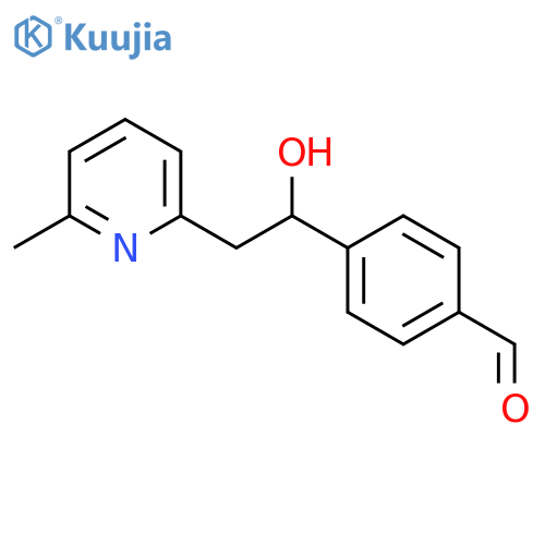 Benzaldehyde, 4-[1-hydroxy-2-(6-methyl-2-pyridinyl)ethyl]- structure
