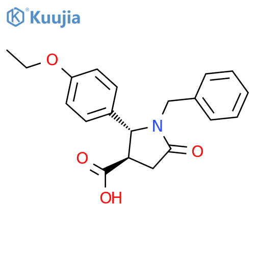(2R,3R)-1-Benzyl-2-(4-ethoxyphenyl)-5-oxopyrrolidine-3-carboxylic acid structure