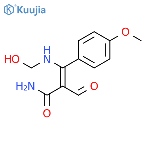 2-Propenamide, 2-formyl-3-[(hydroxymethyl)amino]-3-(4-methoxyphenyl)-, (Z)- structure