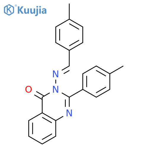 4(3H)-Quinazolinone, 2-(4-methylphenyl)-3-[[(4-methylphenyl)methylene]amino]- structure