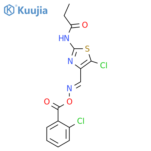 Propanamide, N-[5-chloro-4-[[[(2-chlorobenzoyl)oxy]imino]methyl]-2-thiazolyl]- structure