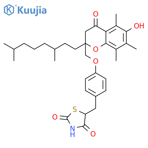2,4-Thiazolidinedione, 5-[[4-[[2-(3,7-dimethyloctyl)-3,4-dihydro-6-hydroxy-5,7,8-trimethyl-4-oxo- 2H-1-benzopyran-2-yl]methoxy]phenyl]methyl]- structure