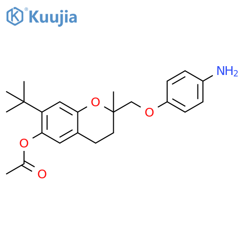 2H-1-Benzopyran-6-ol, 2-[(4-aminophenoxy)methyl]-7-(1,1-dimethylethyl)-3,4-dihydro-2-methyl-, 6-acetate structure