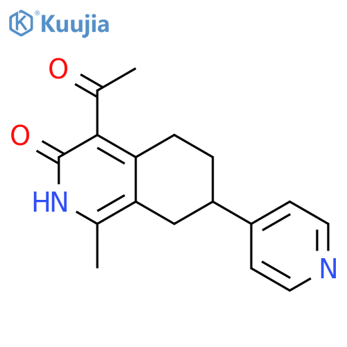 3(2H)-Isoquinolinone,4-acetyl-5,6,7,8-tetrahydro-1-methyl-7-(4-pyridinyl)- structure