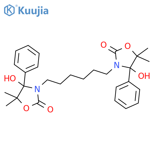 2-Oxazolidinone, 3,3'-(1,6-hexanediyl)bis[4-hydroxy-5,5-dimethyl-4-phenyl- structure