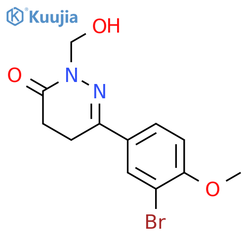 3(2H)-Pyridazinone, 6-(3-bromo-4-methoxyphenyl)-4,5-dihydro-2-(hydroxymethyl)- structure