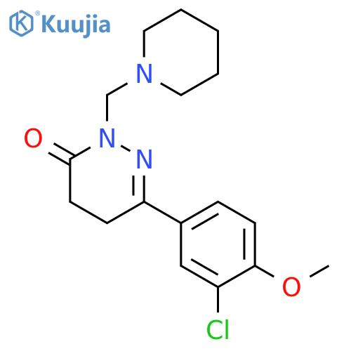3(2H)-Pyridazinone, 6-(3-chloro-4-methoxyphenyl)-4,5-dihydro-2-(1-piperidinylmethyl)- structure