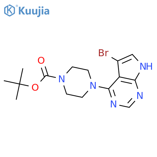 4-(4-Boc-1-piperazinyl)-5-bromo-7H-pyrrolo2,3-dpyrimidine structure