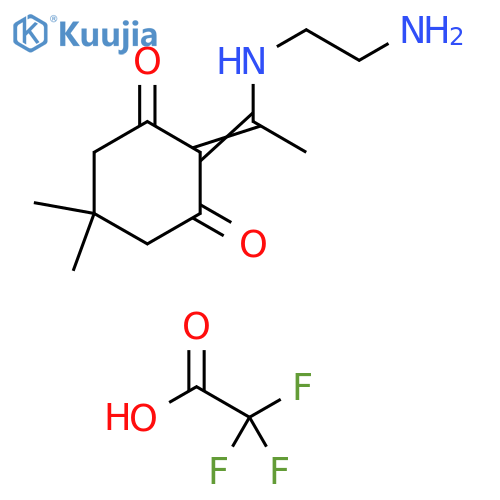2-(1-((2-Aminoethyl)amino)ethylidene)-5,5-dimethylcyclohexane-1,3-dione 2,2,2-trifluoroacetate structure