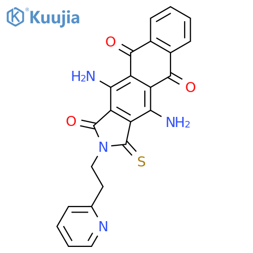 1H-Naphth[2,3-f]isoindole-1,5,10-trione, 4,11-diamino-2,3-dihydro-2-[2-(2-pyridinyl)ethyl]-3-thioxo- structure