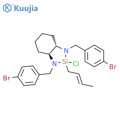 (S,S)-1,3-Bis(4-bromobenzyl)-2-chlorooctahydro-2-(2E)-crotyl-1H-1,3,2-benzodiazasilole structure