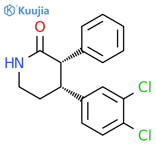 2-Piperidinone, 4-(3,4-dichlorophenyl)-3-phenyl-, cis- (9CI) structure