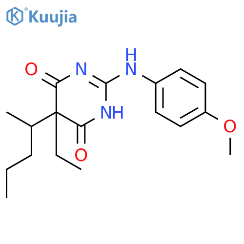 4,6(1H,5H)-Pyrimidinedione, 5-ethyl-2-[(4-methoxyphenyl)amino]-5-(1-methylbutyl)- structure