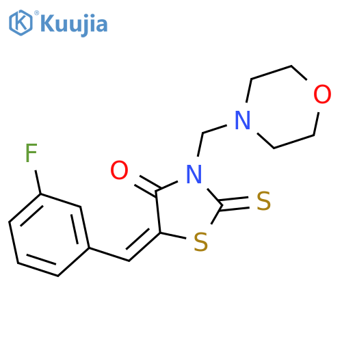 4-Thiazolidinone,5-[(3-fluorophenyl)methylene]-3-(4-morpholinylmethyl)-2-thioxo- structure