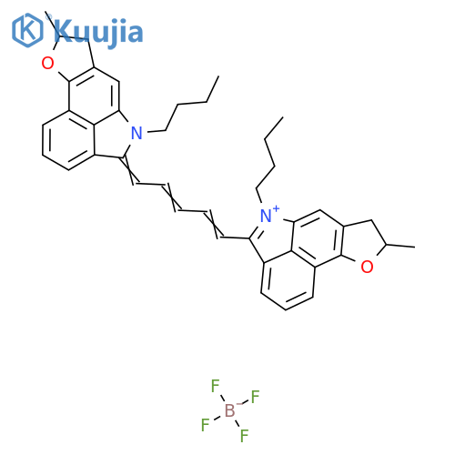 9-butyl-10-(1E,3E)-5-(10E)-9-butyl-4-methyl-3-oxa-9-azatetracyclo6.6.1.0^{2,6}.0^{11,15}pentadeca-1,6,8(15),11,13-pentaen-10-ylidenepenta-1,3-dien-1-yl-4-methyl-3-oxa-9-azatetracyclo6.6.1.0^{2,6}.0^{11,15}pentadeca-1,6,8(15),9,11,13-hexaen-9-ium, tetrafluoroboranuide structure