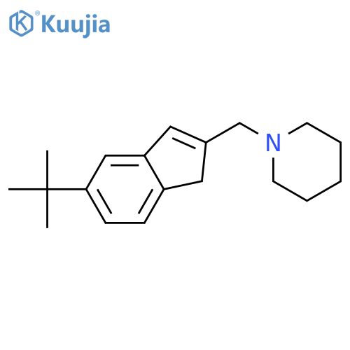 Piperidine, 1-[[5-(1,1-dimethylethyl)-1H-inden-2-yl]methyl]- structure