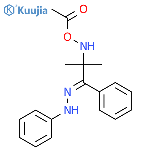 1-Propanone, 2-[(acetyloxy)amino]-2-methyl-1-phenyl-, 1-(phenylhydrazone) structure