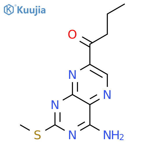 1-Butanone, 1-[4-amino-2-(methylthio)-7-pteridinyl]- structure