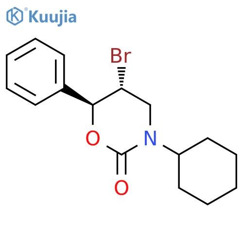 2H-1,3-Oxazin-2-one, 5-bromo-3-cyclohexyltetrahydro-6-phenyl-, trans- structure