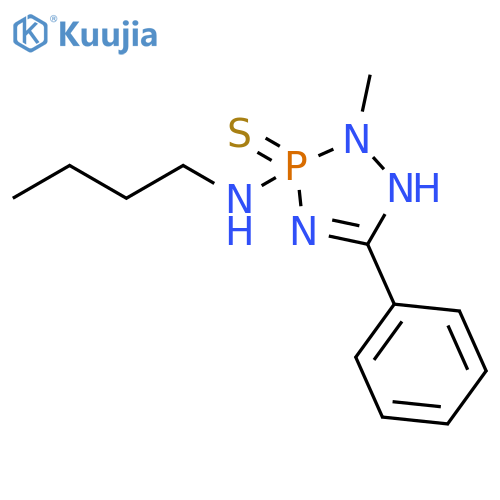 3H-1,2,4,3-Triazaphosphol-3-amine, N-butyl-1,2-dihydro-2-methyl-5-phenyl-, 3-sulfide structure
