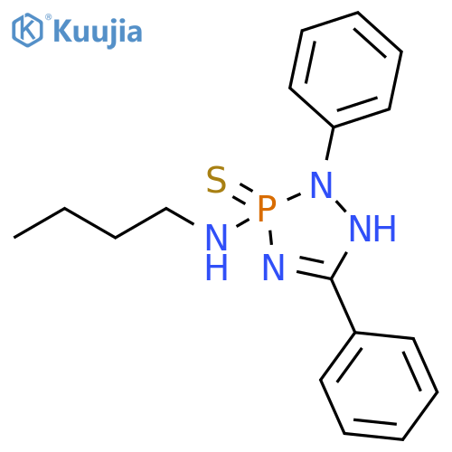 3H-1,2,4,3-Triazaphosphol-3-amine, N-butyl-1,2-dihydro-2,5-diphenyl-, 3-sulfide structure