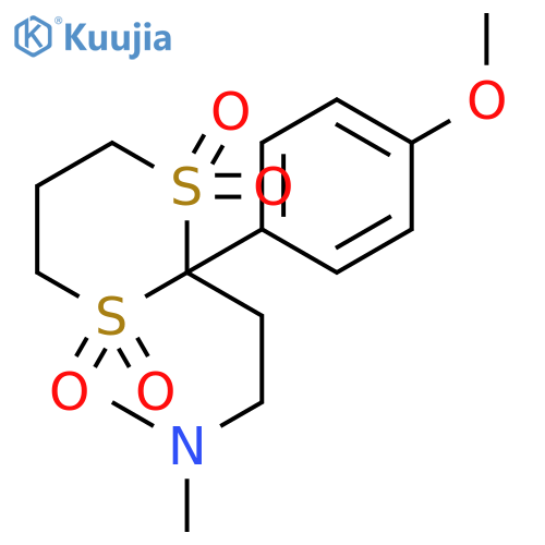 1,3-Dithiane-2-ethanamine, 2-(4-methoxyphenyl)-N,N-dimethyl-, 1,1,3,3-tetraoxide structure