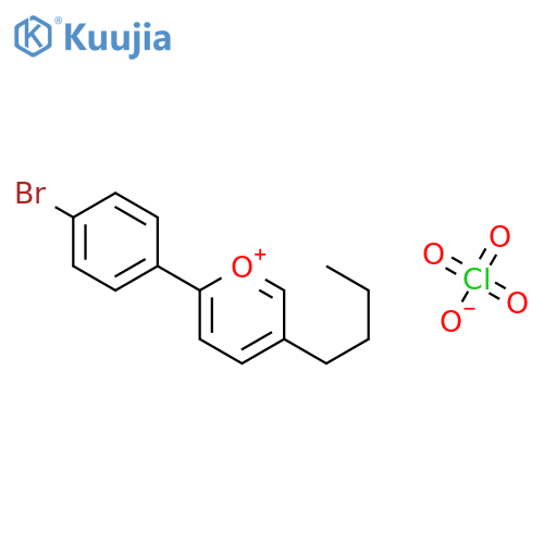 PYRYLIUM, 2-(4-BROMOPHENYL)-5-BUTYL-, PERCHLORATE structure
