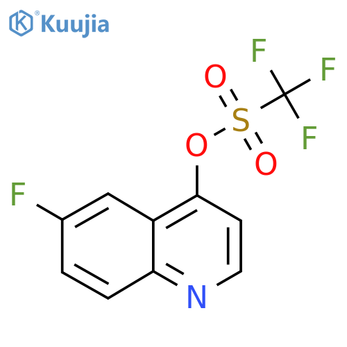 Trifluoro-methanesulfonic acid 6-fluoro-quinolin-4-yl ester structure